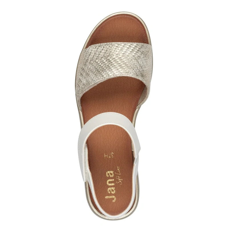 Sandály Jana 8-28265-42 Bílá Zlatá