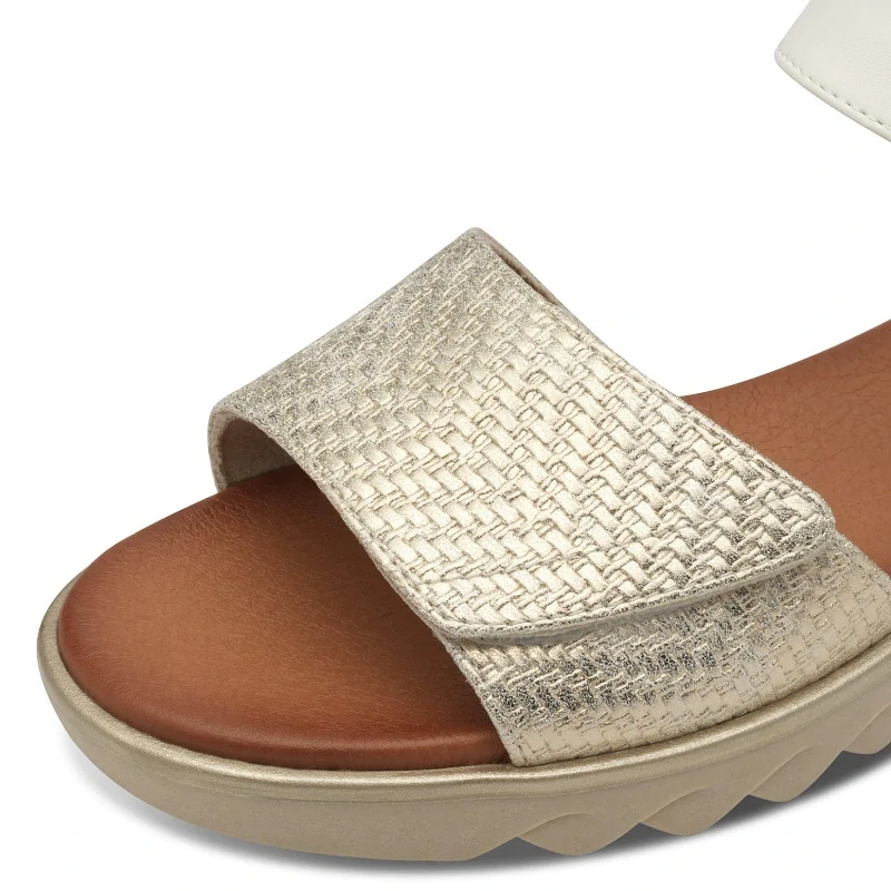 Sandály Jana 8-28265-42 Bílá Zlatá