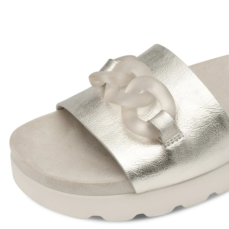 Pantofle Tamaris 1-27411-44 Stříbrná