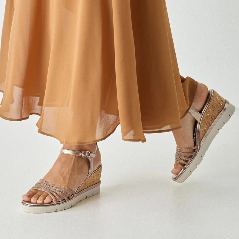 Sandály Tamaris 1-28725-46 Zlatá